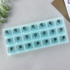 Таблетница органайзер «Утро, день, вечер», 21 секция, русские буквы, голубая - Фото 3