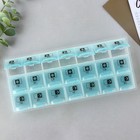 Таблетница органайзер «Утро, день, вечер», 21 секция, русские буквы, голубая - Фото 4