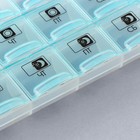 Таблетница органайзер «Утро, день, вечер», 21 секция, русские буквы, голубая - Фото 5