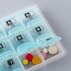 Таблетница органайзер «Утро, день, вечер», 21 секция, русские буквы, голубая - Фото 6