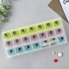 Таблетница органайзер «Утро, день, вечер», 21 секция, русские буквы, разноцветная. - Фото 2