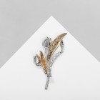 Брошь «Роса» с листьями, цветная в серебре - Фото 2