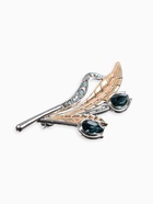 Брошь «Роса» с листьями, цветная в серебре - фото 59372164