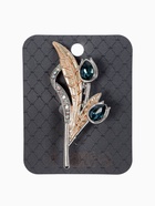 Брошь «Роса» с листьями, цветная в серебре - фото 59372165