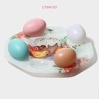 Подставка для яиц Доляна «Кулич», 8 ячеек, 22×22 см, стекло, белая - Фото 2