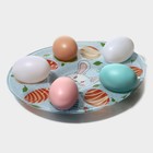 Подставка стеклянная для яиц Доляна «Зайка», 24×20,6 см, 10 ячеек, цвет голубой - Фото 3