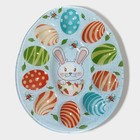 Подставка стеклянная для яиц Доляна «Зайка», 24×20,6 см, 10 ячеек, цвет голубой - Фото 4