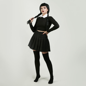 Карнавальный костюм «Мрачная девчонка», р. XS: парик, юбка, чулки, воротник