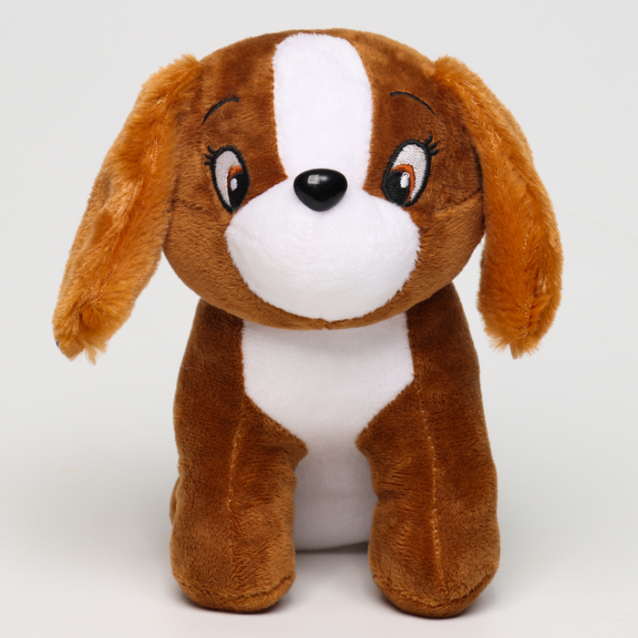 Мягкая игрушка «Собака», 19 см, цвет тёмно-коричневый - Фото 1