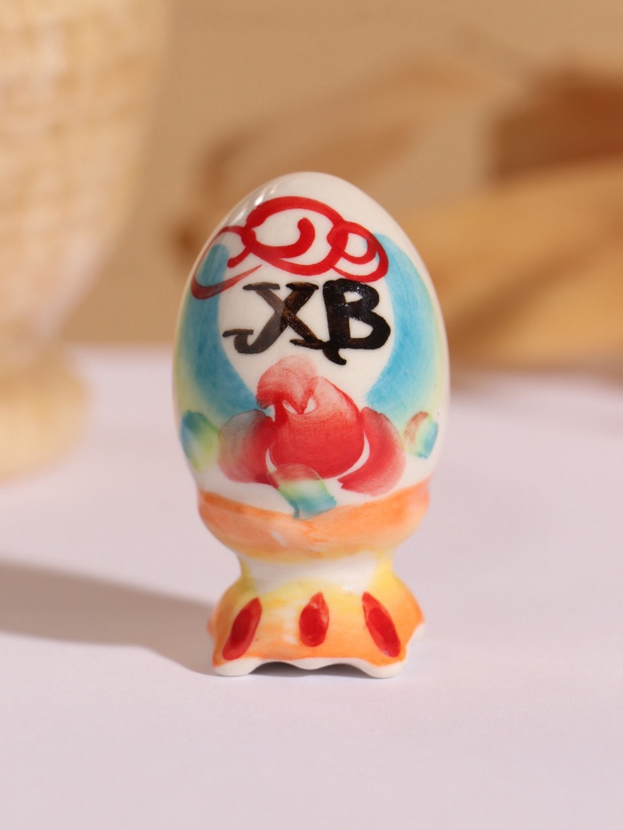 Фигурка дерево «Яйцо сувенирное: малое», 6.5 см, гжель, цветное - Фото 1