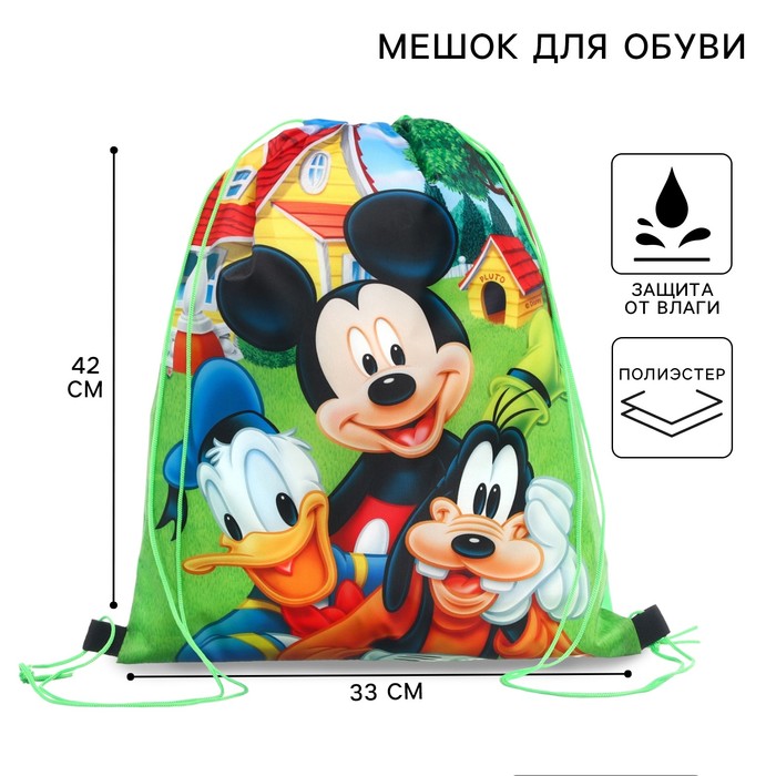 Мешок для обуви 420×330 мм, «Микки Маус и друзья» - Фото 1
