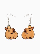 Серьги акриловые «Капибара», цвет коричневый - Фото 1