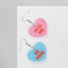 Серьги акриловые «Сердце» обнимашки, цвет розово-голубой - Фото 3