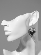 Серьги акриловые «Сердце» горящее, цвет чёрный - Фото 2