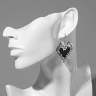 Серьги акриловые «Сердце» горящее, цвет чёрный - Фото 4