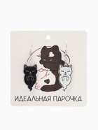 Серьги акриловые «Котики» духи, цвет чёрно-белый - Фото 4