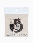 Серьги акриловые «Котики» духи, цвет чёрно-белый  (артикул 10162481)  большой выбор товаров оптом и в розницу по низким ценам с доставкой