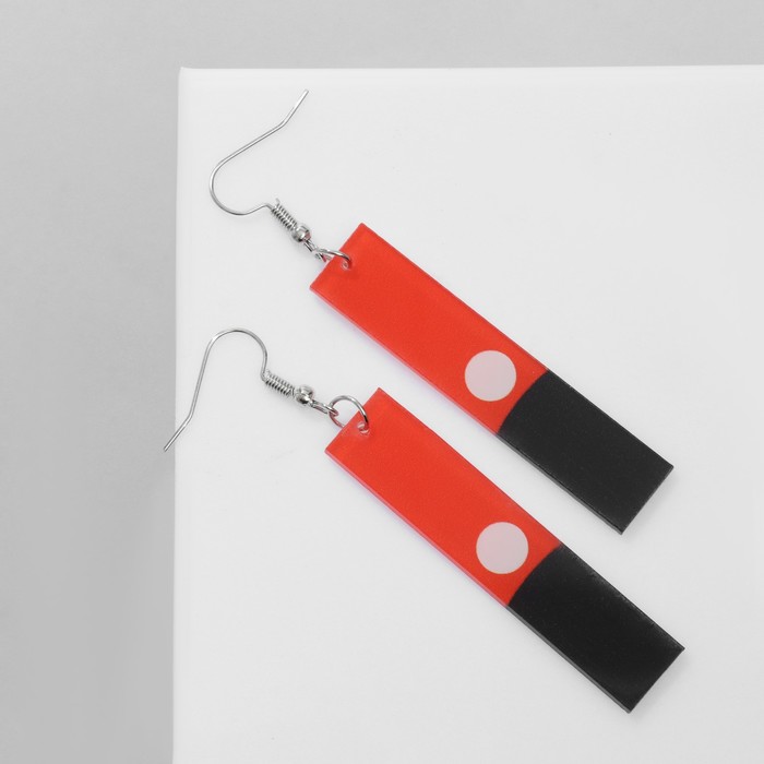 Серьги акрил "Япония" ханафуда, цвет красно-чёрный