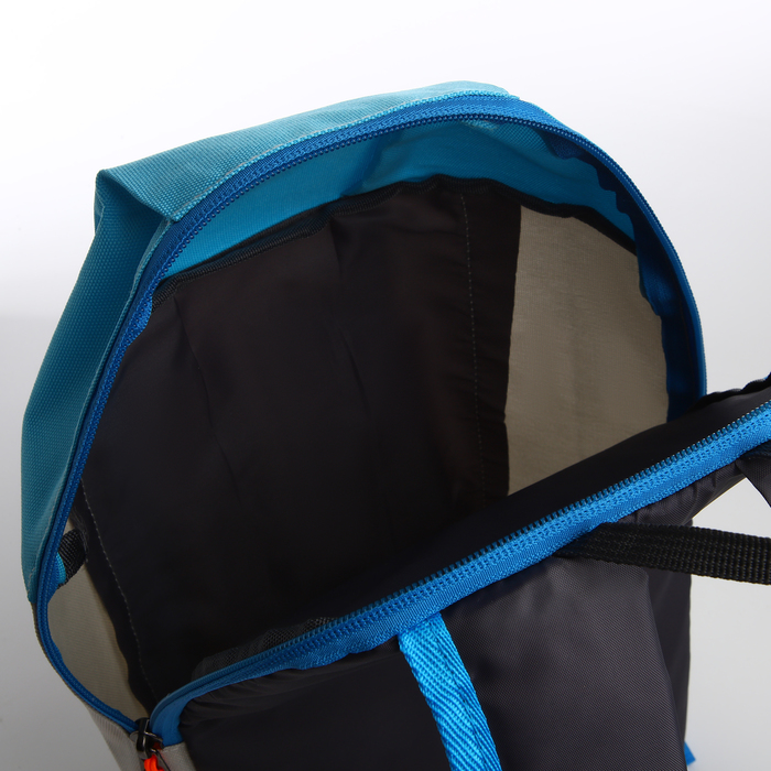 Рюкзак городской на молнии TEXTURA, наружный карман, цвет бежевый/голубой
