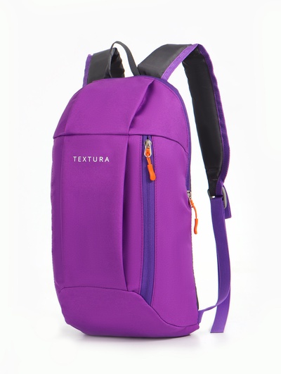 Рюкзак спортивный TEXTURA, на молнии, с карманом, размер 20×11×39 см, фиолетовый