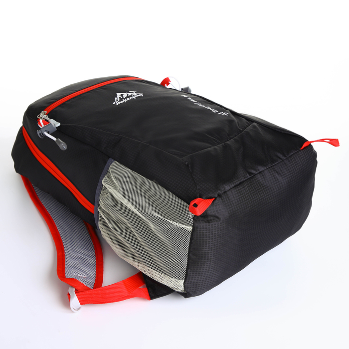 Рюкзак туристический 25л, складной, водонепроницаемый, на молнии, 4 кармана, цвет чёрный