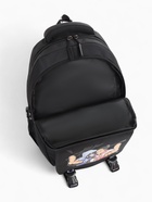 Рюкзак школьный на молнии, с карманами, принтом, размер 28×11×41 см, чёрный/сиреневый/розовый - фото 53613481