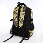 Рюкзак школьный на молнии, 5 карманов, цвет чёрный/жёлтый - Фото 4