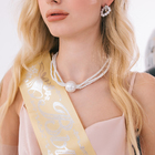 Бусы «Шар» с жемчугом, три ряда, белые в серебре, 40 см - Фото 3