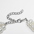 Бусы «Жгут» с жемчугом, 3 нити, бусины №4, 6, 8, цвет молочный в серебре, 38 см - Фото 3