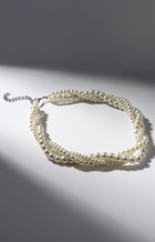 Бусы «Жгут» с жемчугом, 3 нити, бусины №4, 6, 8, цвет молочный в серебре, 38 см - Фото 1