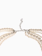 Бусы «Жемчуг» многоярусный 5 нитей, бусины №4, 6, 8, 10, цвет молочный в серебре, 70 см - Фото 4