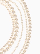 Бусы «Жемчуг» многоярусный 5 нитей, бусины №4, 6, 8, 10, цвет молочный в серебре, 70 см - Фото 3