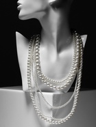 Бусы «Жемчуг» многоярусный 5 нитей, бусины №4, 6, 8, 10, цвет молочный в серебре, 70 см - Фото 8