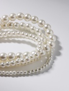 Бусы «Жемчуг» многоярусный 5 нитей, бусины №4, 6, 8, 10, цвет молочный в серебре, 70 см - Фото 7