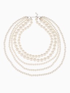 Бусы «Жемчуг» многоярусный 5 нитей, бусины №8, 12, 14, цвет молочный в серебре, 70 см - Фото 2