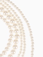 Бусы «Жемчуг» многоярусный 5 нитей, бусины №8, 12, 14, цвет молочный в серебре, 70 см - Фото 3