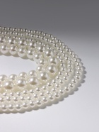 Бусы «Жемчуг» многоярусный 5 нитей, бусины №8, 12, 14, цвет молочный в серебре, 70 см - Фото 10