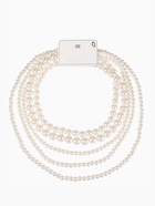 Бусы «Жемчуг» многоярусный 5 нитей, бусины №8, 12, 14, цвет молочный в серебре, 70 см - Фото 5