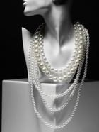 Бусы «Жемчуг» многоярусный 5 нитей, бусины №8, 12, 14, цвет молочный в серебре, 70 см - Фото 9