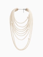 Бусы «Жемчуг» многоярусный 9 нитей, бусины №6, 14, цвет молочный в серебре, 70 см - Фото 2