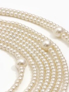 Бусы «Жемчуг» многоярусный 9 нитей, бусины №6, 14, цвет молочный в серебре, 70 см - Фото 7