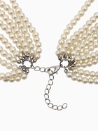 Бусы «Жемчуг» многоярусный 9 нитей, бусины №6, 14, цвет молочный в серебре, 70 см - Фото 6