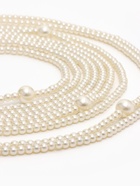 Бусы «Жемчуг» многоярусный 9 нитей, бусины №6, 14, цвет молочный в серебре, 70 см - Фото 8