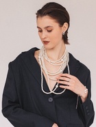 Бусы «Жемчуг» многоярусный 9 нитей, бусины №6, 14, цвет молочный в серебре, 70 см - Фото 10