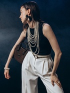 Бусы «Жемчуг» многоярусный 9 нитей, бусины №6, 14, цвет молочный в серебре, 70 см - Фото 1