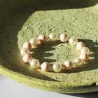 Браслет жемчуг «Весна», бусины №10, цвет бело-розовый - фото 9377437