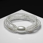 Браслет жемчуг «Империя», 5 нитей, бусины № 4, 14, цвет молочный - Фото 4