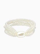 Браслет жемчуг «Империя», 5 нитей, бусины № 4, 14, цвет молочный - Фото 1