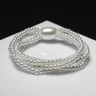 Браслет жемчуг «Империя», 5 нитей, бусины № 4, 14, цвет молочный - Фото 5