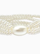 Браслет жемчуг «Империя», 5 нитей, бусины № 4, 14, цвет молочный - Фото 4